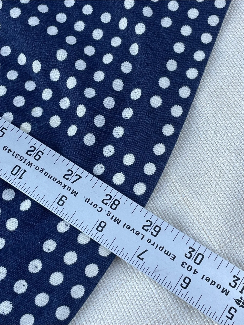 Strapless Navy Blue Polka Dot Dress